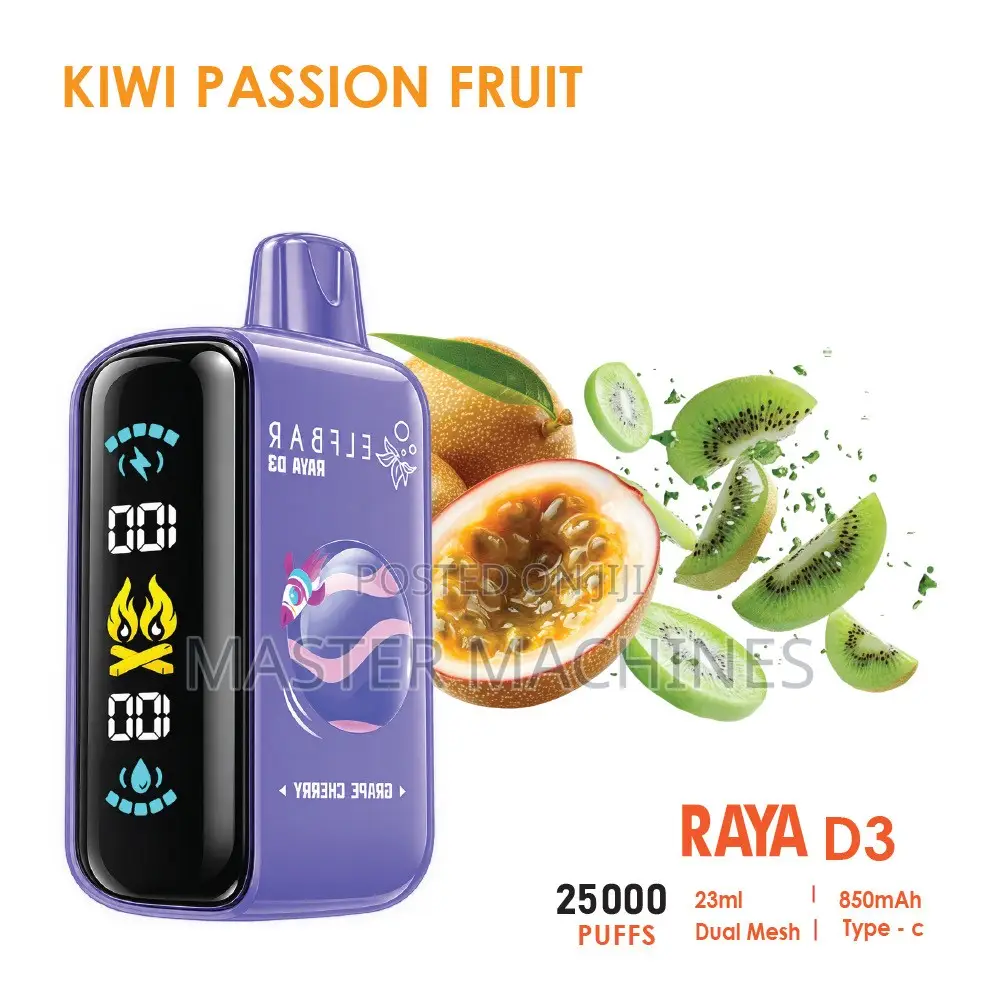 Elfbar Raya D3 25000puffs in Kiwi Passion Fruit Ice Flavor