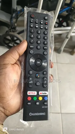 Black Changhong Smart TV Remote Control.