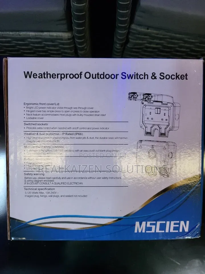 MSCIEN Double Weatherproof Outdoor Switch Socket