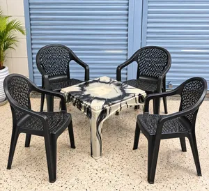 Simplistic Dining Plastic Table and Chairs Set