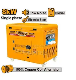 INGCO Silent Diesel Generator, an 8.0 kW Single-Phase Backup Power