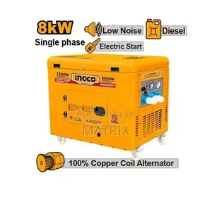 INGCO Silent Diesel Generator, an 8.0 kW Single-Phase Backup Power
