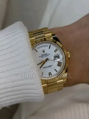 Gold-White Interface Lady's Rolex Hand Watch