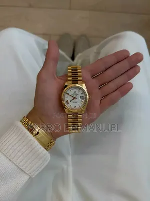 Gold-White Interface Lady's Rolex Hand Watch