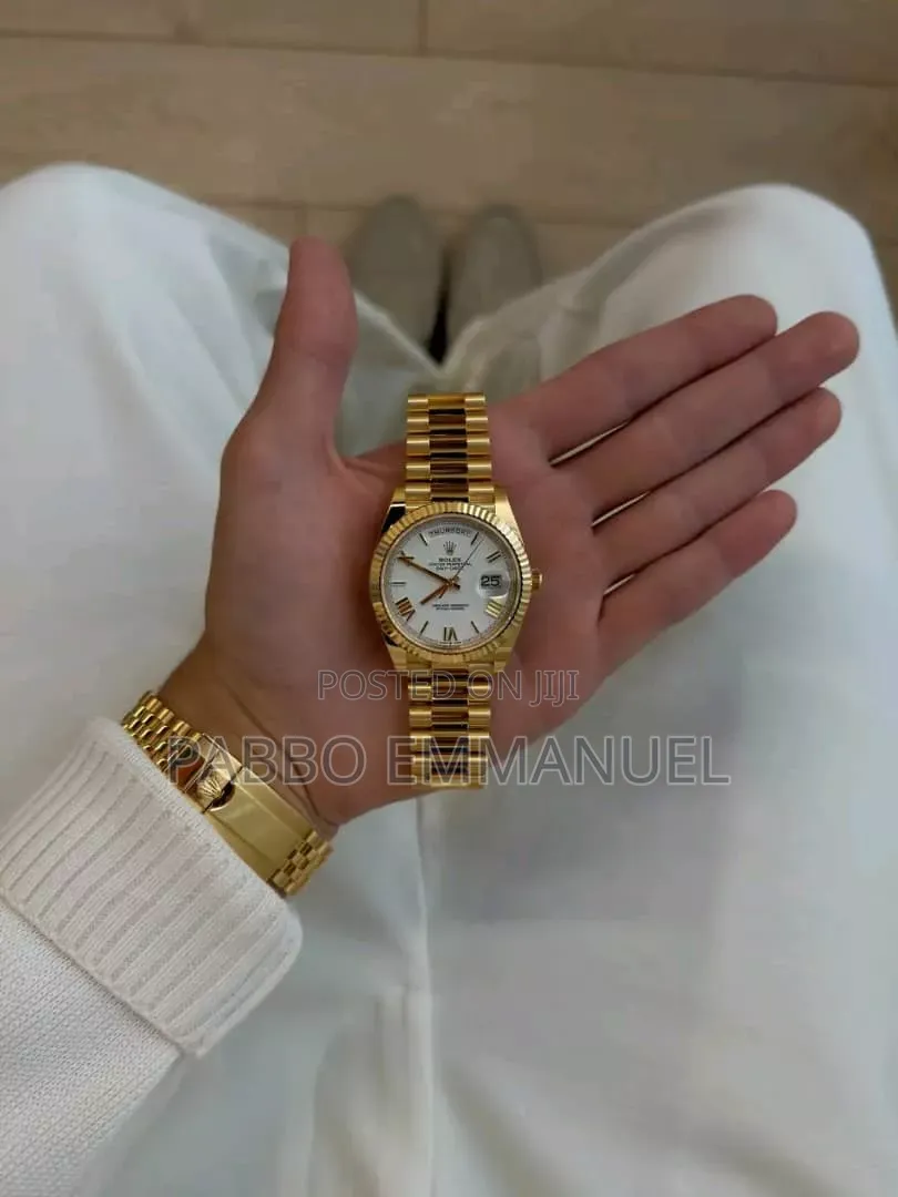 Gold-White Interface Lady's Rolex Hand Watch