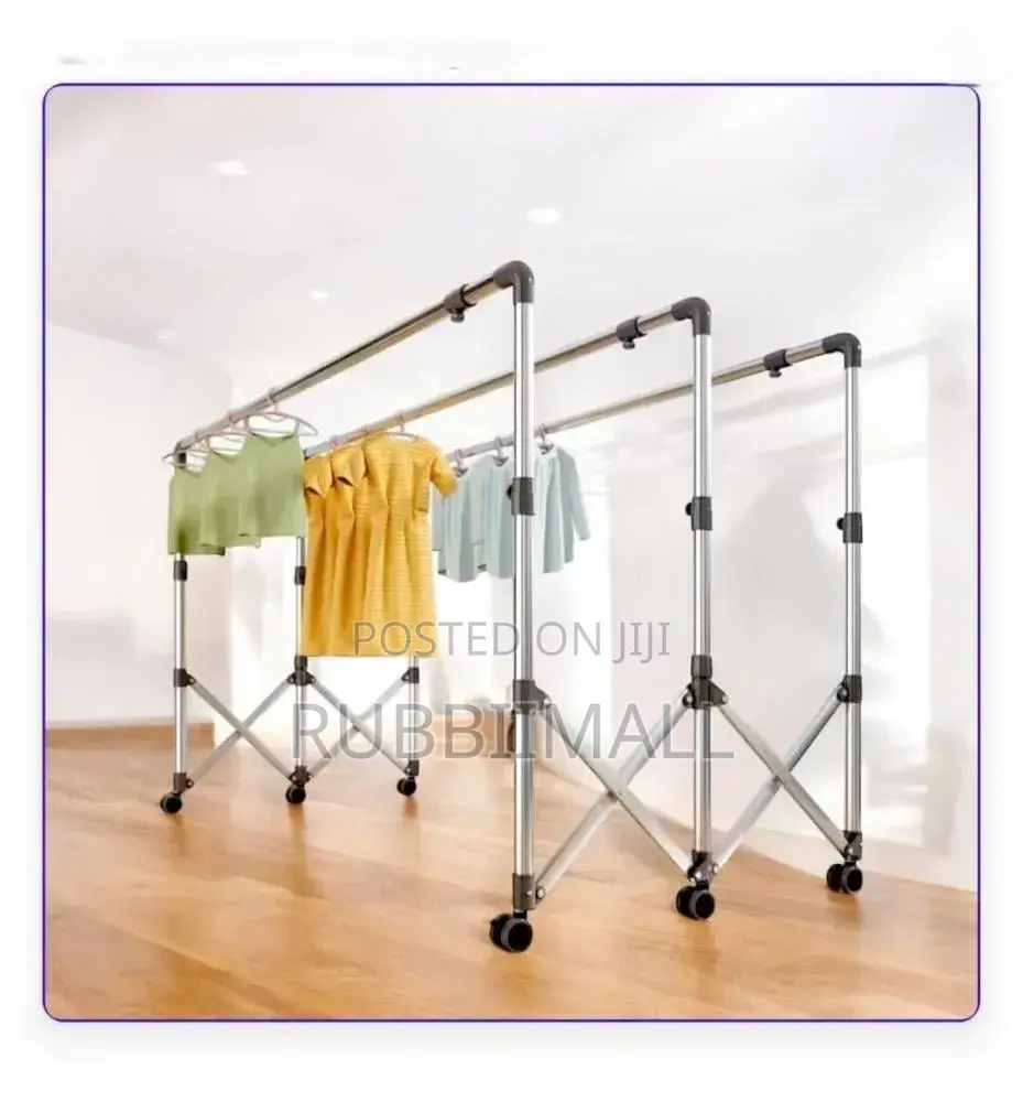 Multi Functional Movable Cloth Rack 3 Bars 150kg