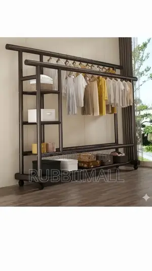 Heavy-Duty, Double-Pole Metal Clothes Rack 150 Kg