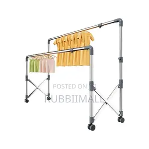 Double-Pole Telescopic Clothes Drying Rack and Garments Stand 80Kg