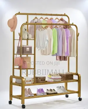Gold-Finished Metal Double-Ended Clothing Rack 68Kg