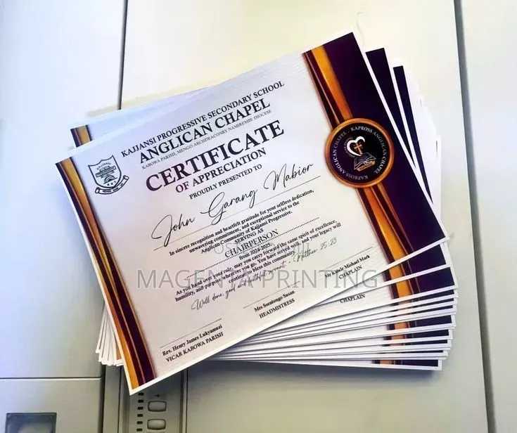 Certificate Printing Design Services