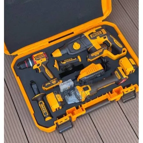 Ingco 3 in 1 Combo Kit 20V –Impact Drill, Ngle Grinder Rotary Hammer