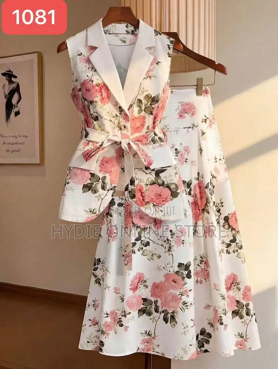 Floral Suit (Skirt)two Piece