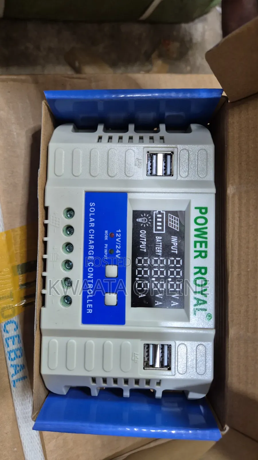 Power Royal 30W Solar Charge Controller 12v/24v Auto Select, USB Ports