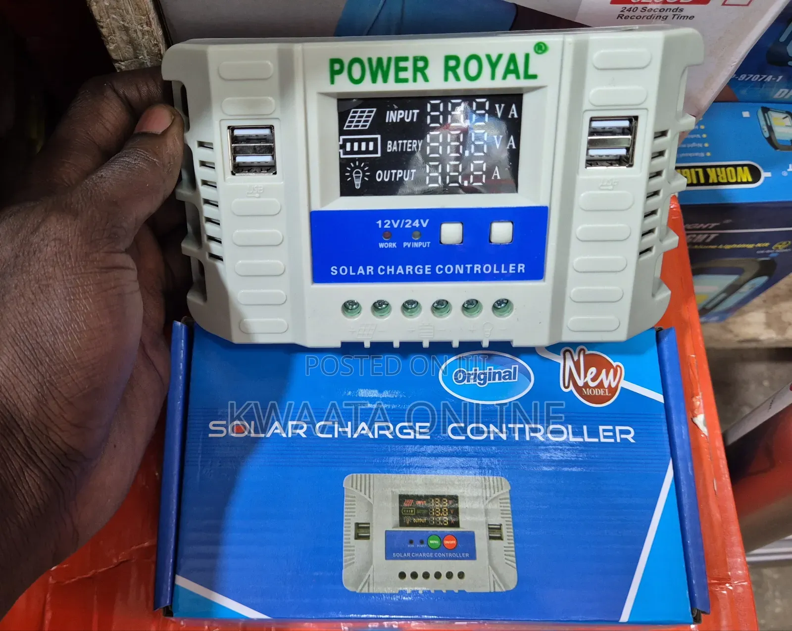 Power Royal 30W Solar Charge Controller 12v/24v Auto Select, USB Ports