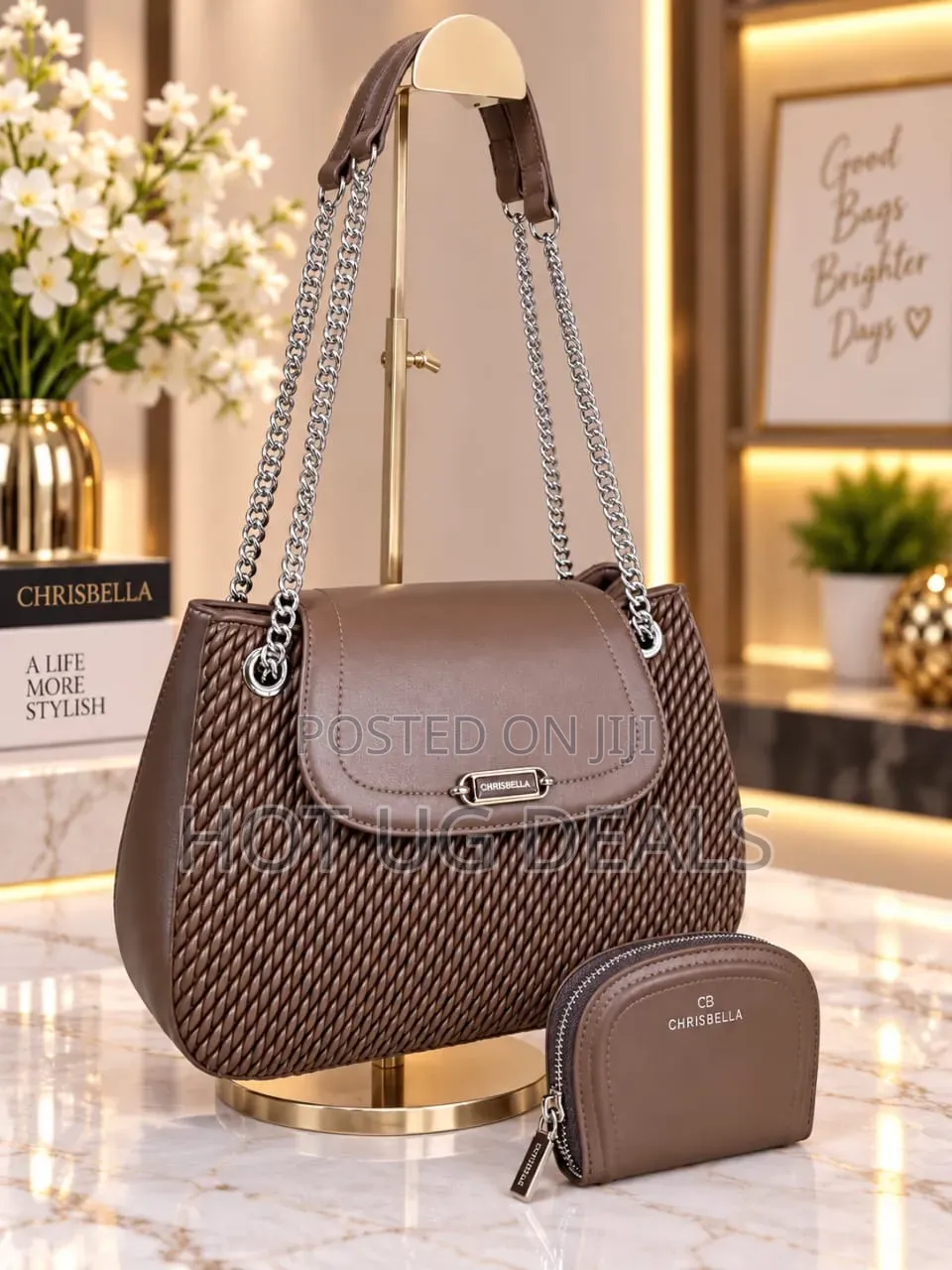 CHRISBELLA Midnight Elegance Duo Set | Luxury 2-Piece Black Handbag