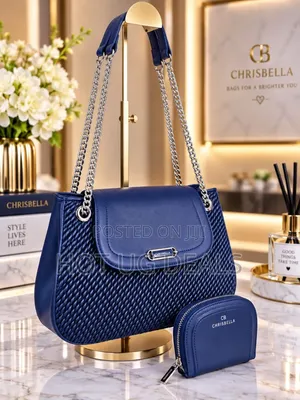 CHRISBELLA Luxury Textured Shoulder Bag and Pouch 2-Piece Set