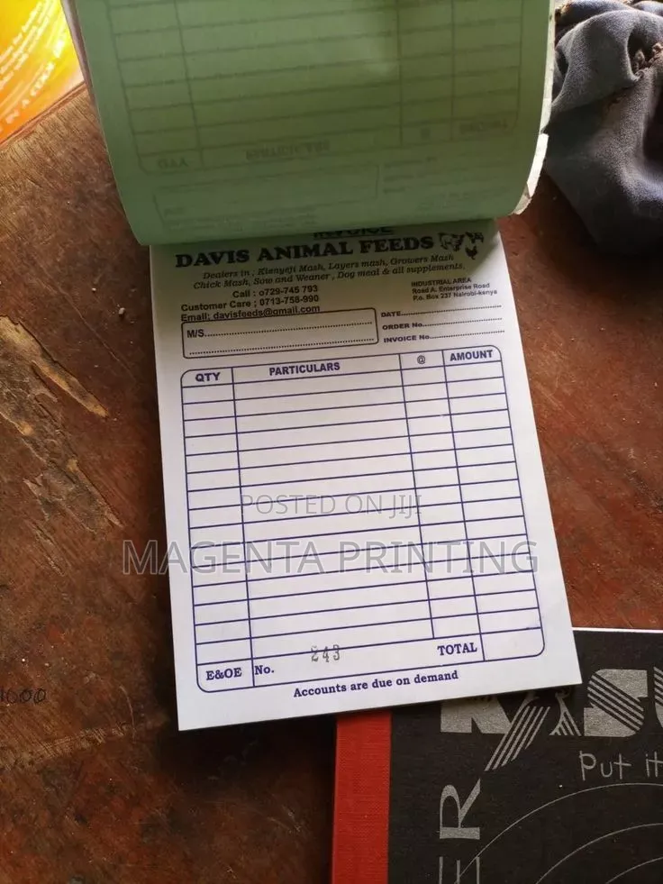 Reciept or Cash Sales Books