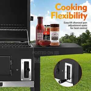 Charcoal BBQ Grill Trolley Portable Aluminium Cooking Grill Outdoor