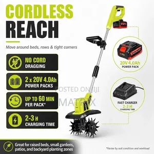 Cordless Tiller Cultivator, a Battery-Powered Garden Tool