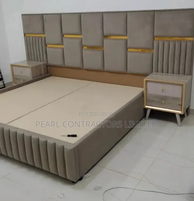 Beds/Geometry Bed With Side Tables.