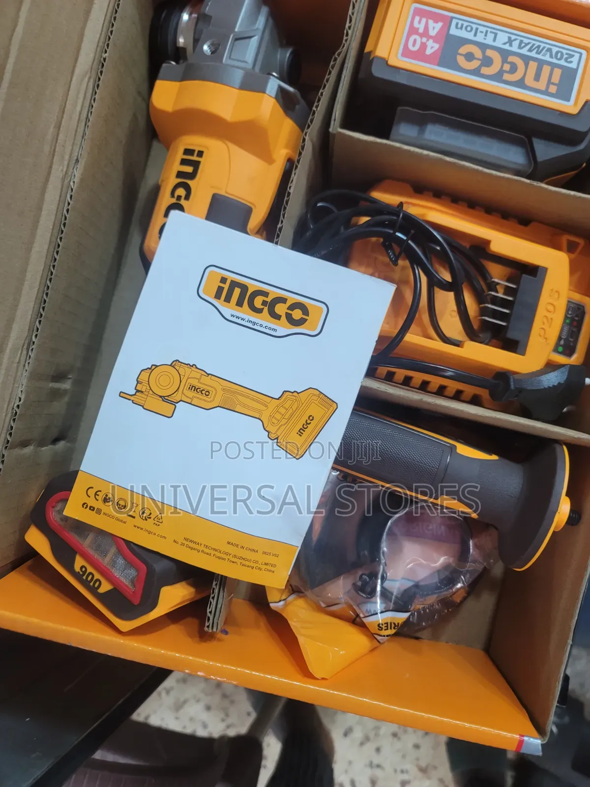 INGCO 20V Cordless Brushless Angle Grinder Kit