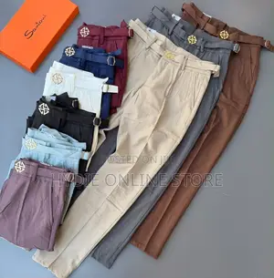 Gold Button Beltless Gental Pants
