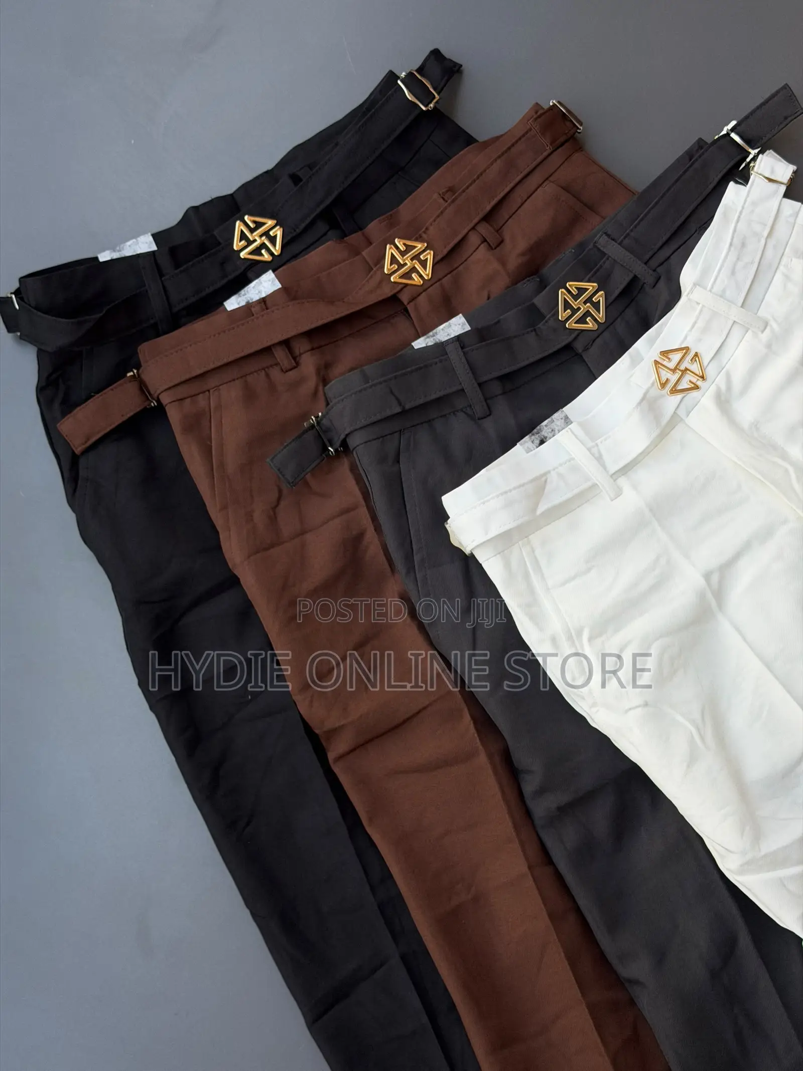 Gold Button Beltless Gental Pants
