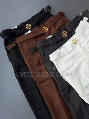 Gold Button Beltless Gental Pants