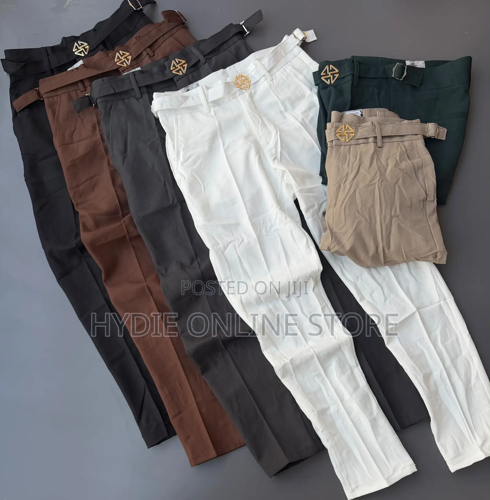Gold Button Beltless Gental Pants