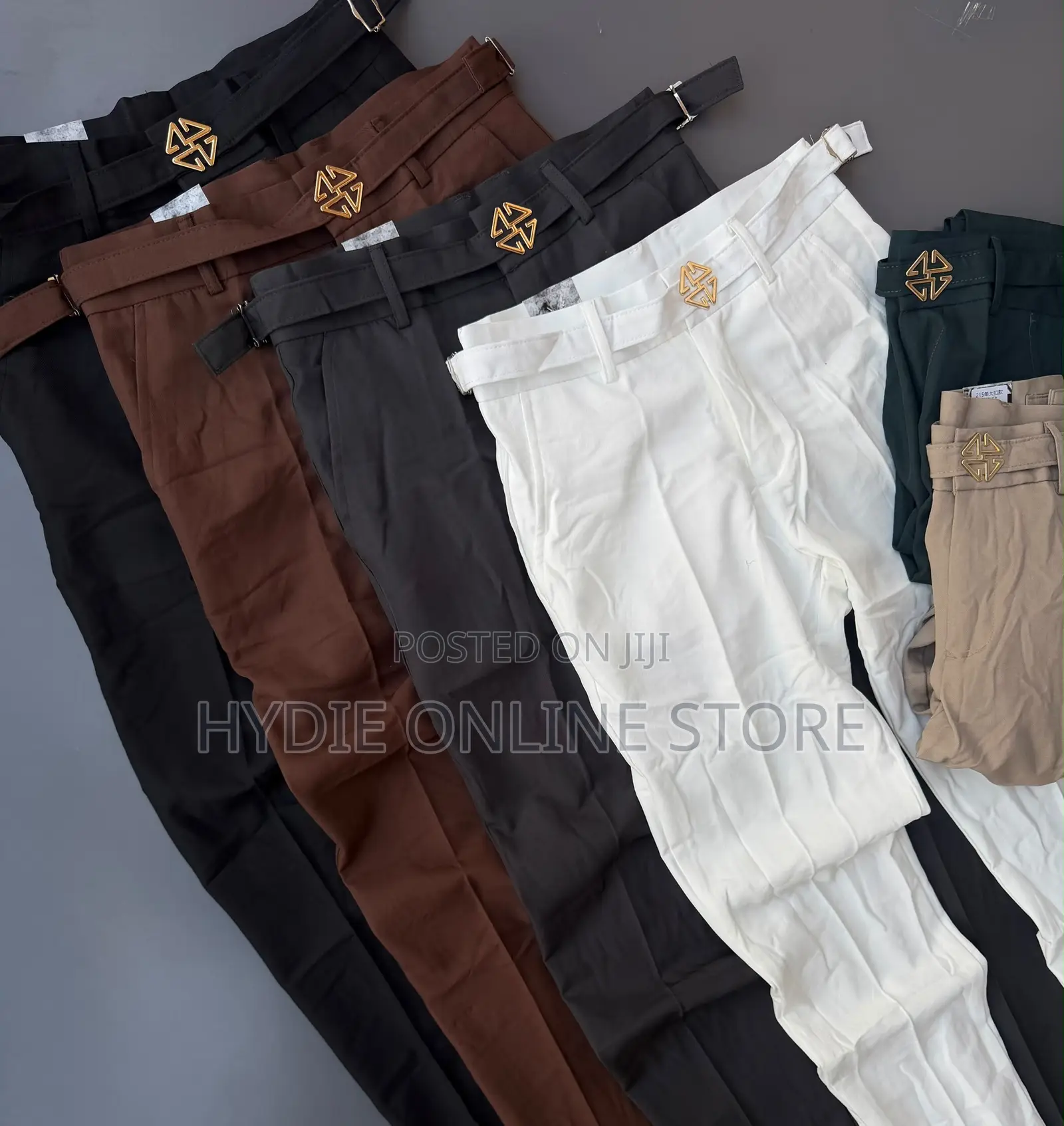 Gold Button Beltless Gental Pants