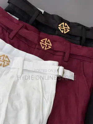 Gold Button Beltless Gental Pants
