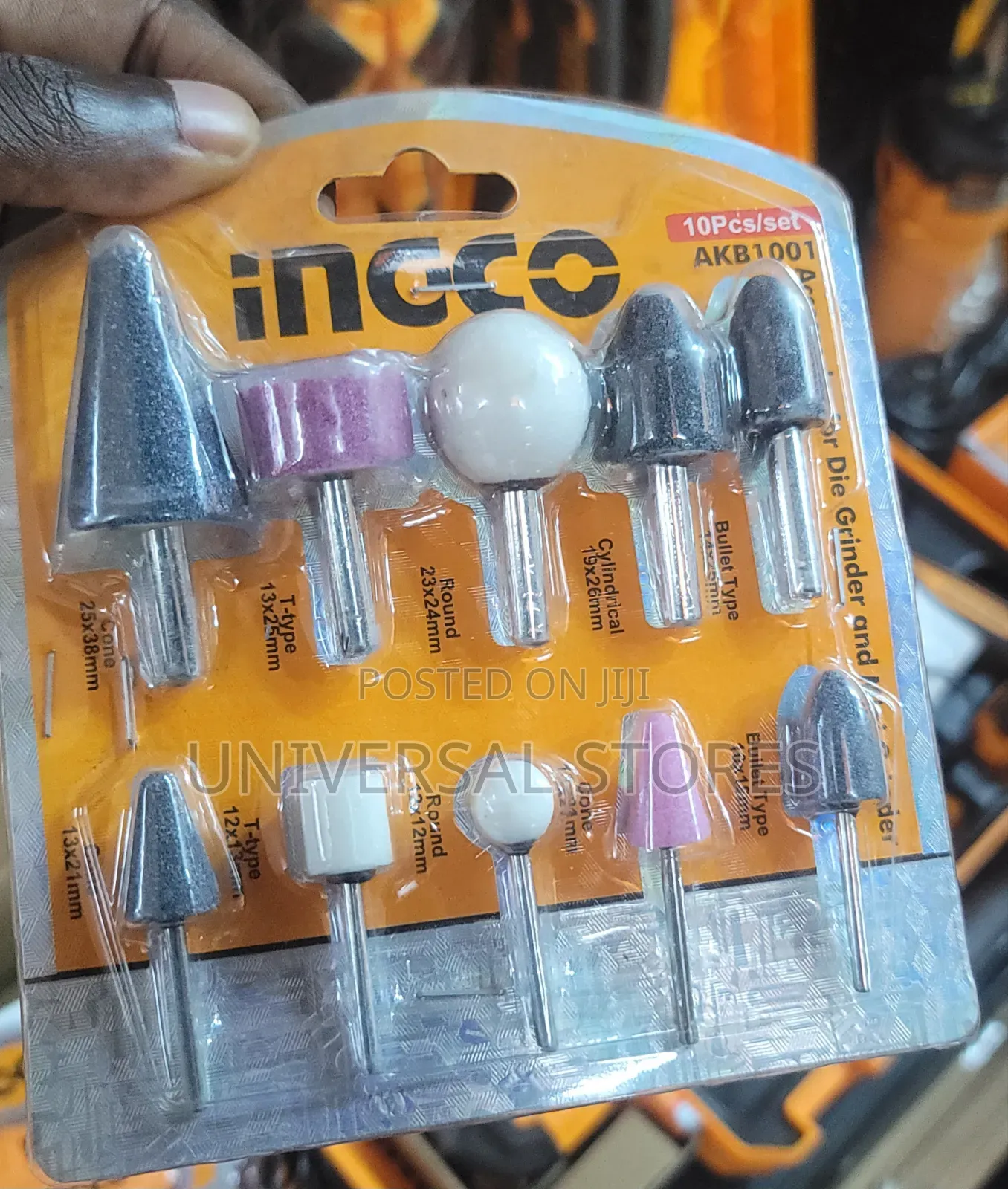 INGCO AKB1001 10-Piece Mounted Stone Accessory Set
