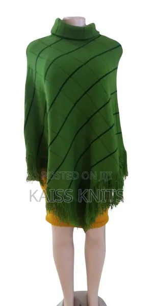Army Green Women's Shawl Poncho