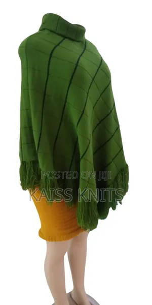 Army Green Women's Shawl Poncho