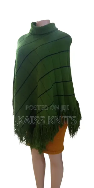 Army Green Women's Shawl Poncho
