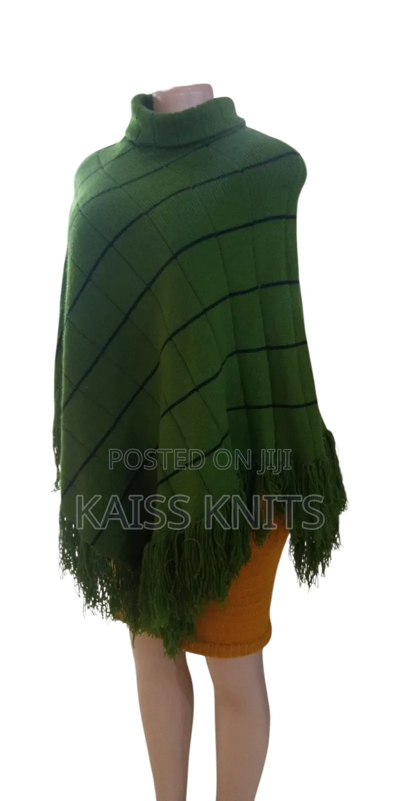 Army Green Women's Shawl Poncho