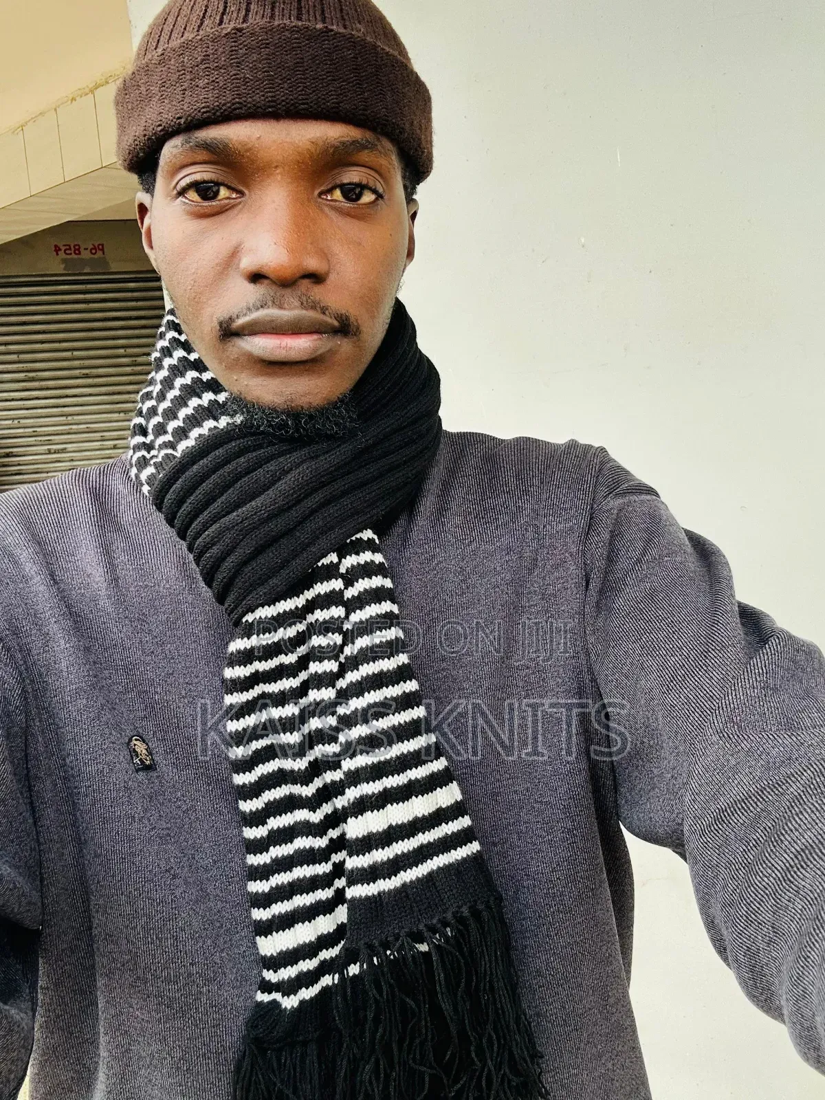 Knitted Black Scarf