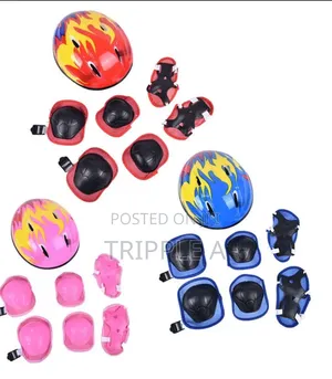 7pcs/ Set Kids Cycling Protective Gear Bike Helmet