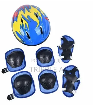 7pcs/ Set Kids Cycling Protective Gear Bike Helmet