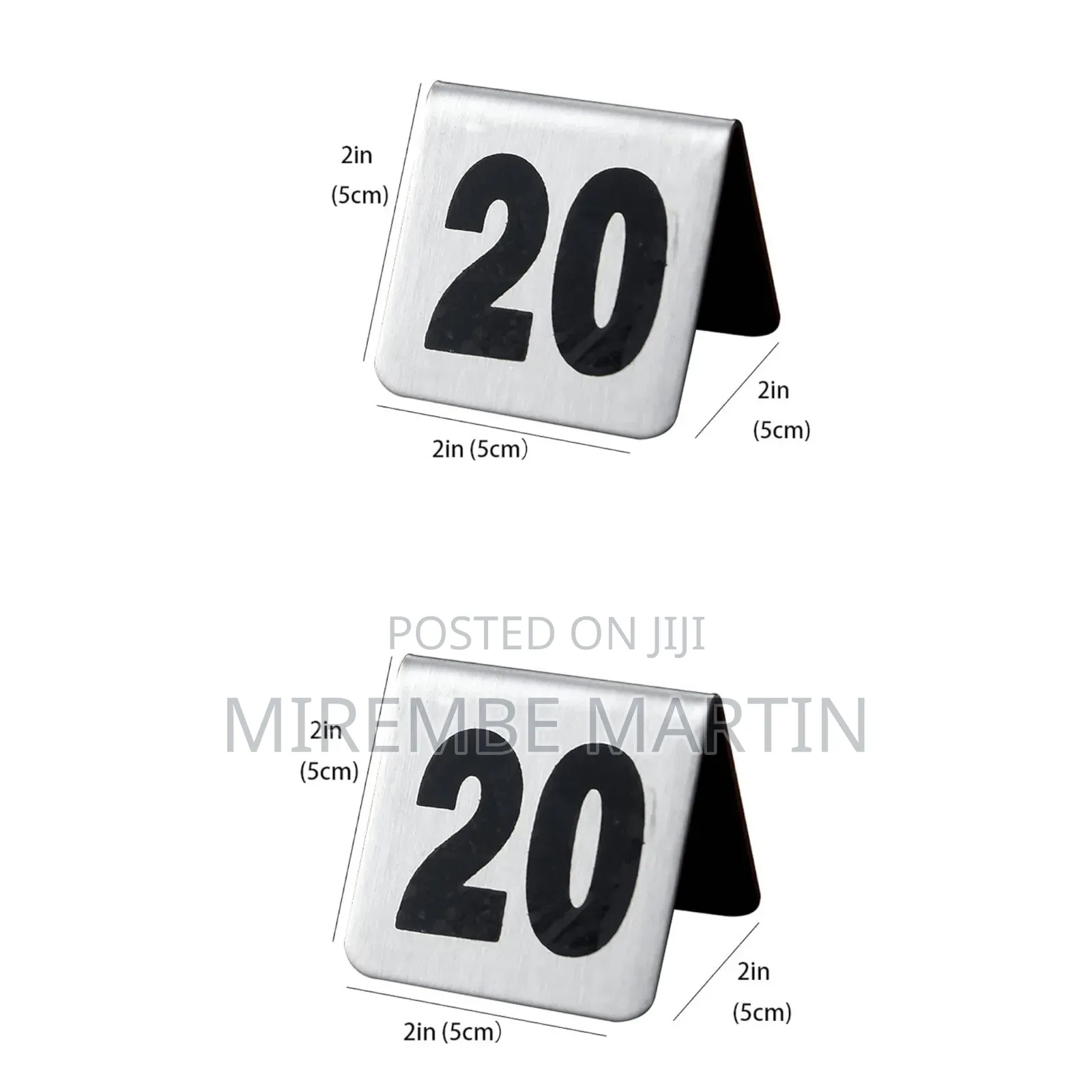 20 PCS 1 to 20 Table Numbers Stainless Steel Tent Style Table