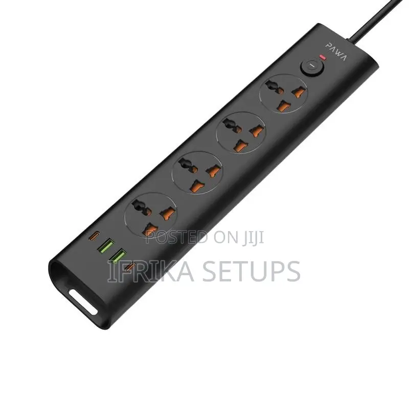 Universal Power Extension With 5 Sockets and 4 USB Charging Ports