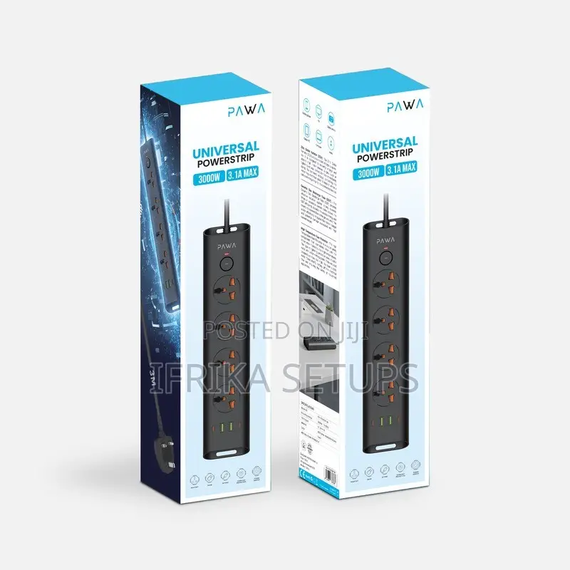 Universal Power Extension With 5 Sockets and 4 USB Charging Ports