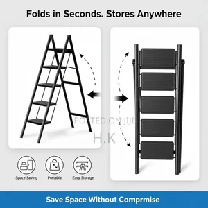 Durable Folding 5-Step Ladder With Sturdy Frame