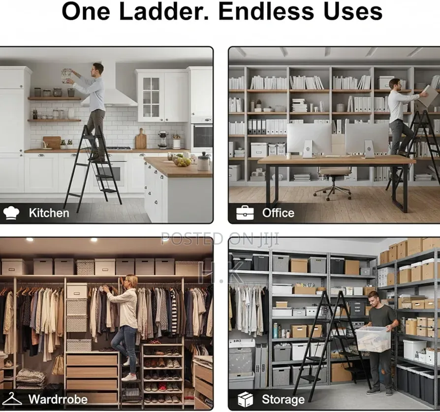 Durable Folding 5-Step Ladder With Sturdy Frame