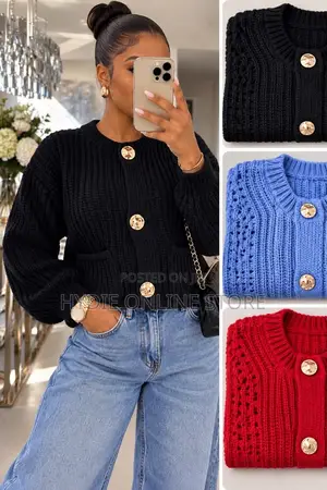 Quality Gold Button Sweater