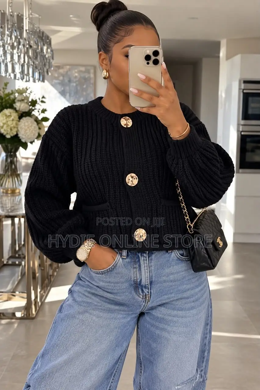 Quality Gold Button Sweater