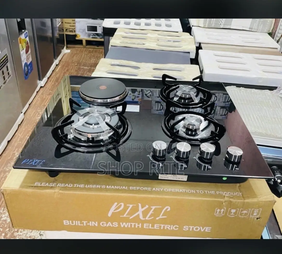 PIXEL 3 Gas 1 Electric 60/60cm Standard Built in Glass Ceramic HOB