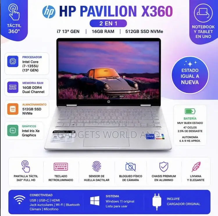 New Laptop HP Pavilion 14 x360 2-in-1 16GB Intel Core i7 SSD 512GB