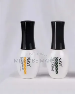 UV/LED Base Coat Bottle With a White Body and Black Cap