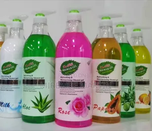 Shower Gel Bottles in Various Fruit and Plant
